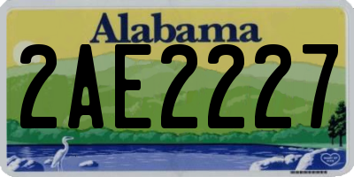 AL license plate 2AE2227