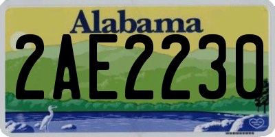 AL license plate 2AE2230
