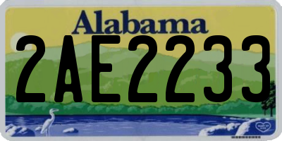 AL license plate 2AE2233