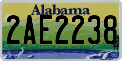AL license plate 2AE2238
