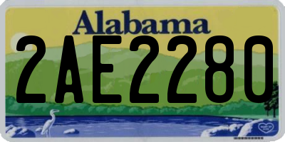 AL license plate 2AE2280