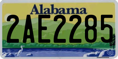 AL license plate 2AE2285
