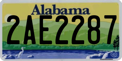 AL license plate 2AE2287