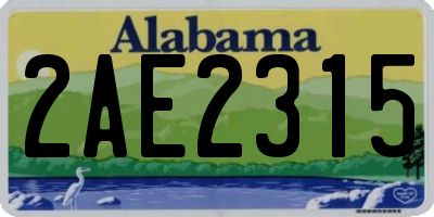 AL license plate 2AE2315