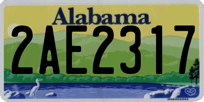 AL license plate 2AE2317