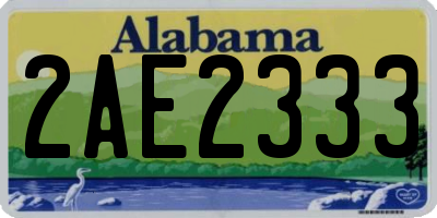 AL license plate 2AE2333
