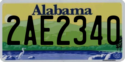AL license plate 2AE2340