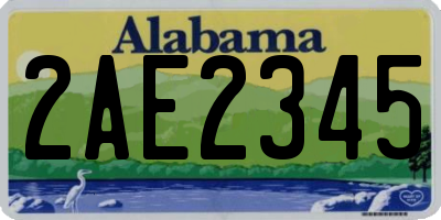 AL license plate 2AE2345