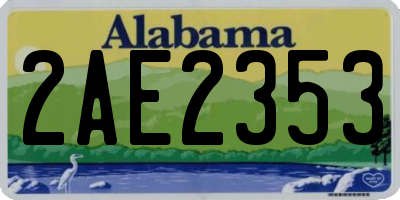 AL license plate 2AE2353