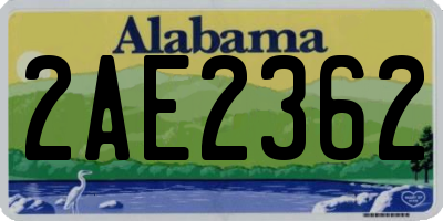 AL license plate 2AE2362