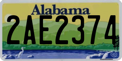 AL license plate 2AE2374