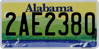 AL license plate 2AE2380