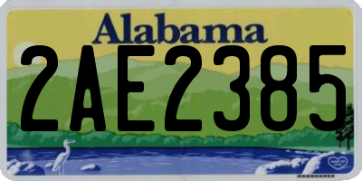 AL license plate 2AE2385