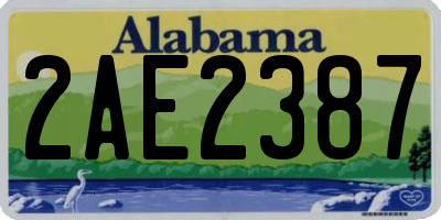 AL license plate 2AE2387