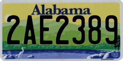 AL license plate 2AE2389