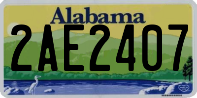 AL license plate 2AE2407