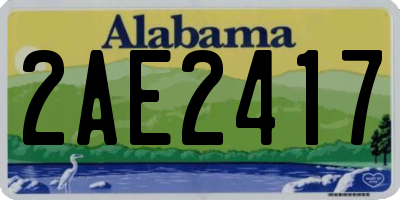 AL license plate 2AE2417