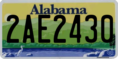 AL license plate 2AE2430