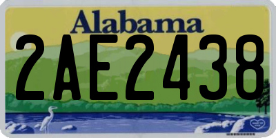 AL license plate 2AE2438