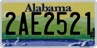 AL license plate 2AE2521