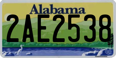 AL license plate 2AE2538