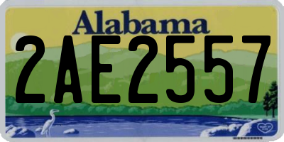 AL license plate 2AE2557