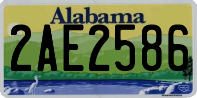 AL license plate 2AE2586