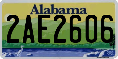 AL license plate 2AE2606