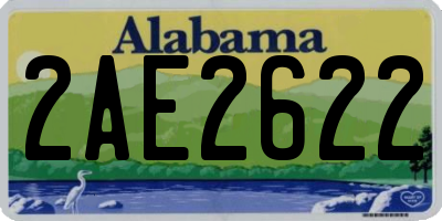AL license plate 2AE2622