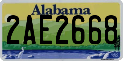 AL license plate 2AE2668