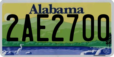 AL license plate 2AE2700