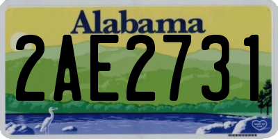 AL license plate 2AE2731