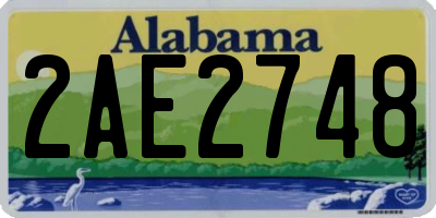 AL license plate 2AE2748