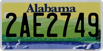 AL license plate 2AE2749