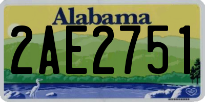 AL license plate 2AE2751