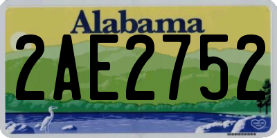 AL license plate 2AE2752