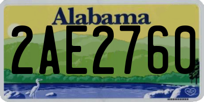 AL license plate 2AE2760