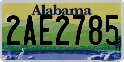 AL license plate 2AE2785