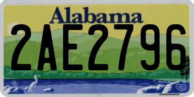 AL license plate 2AE2796