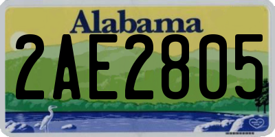 AL license plate 2AE2805