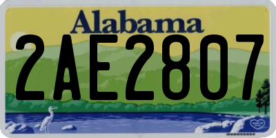AL license plate 2AE2807