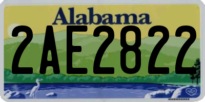 AL license plate 2AE2822