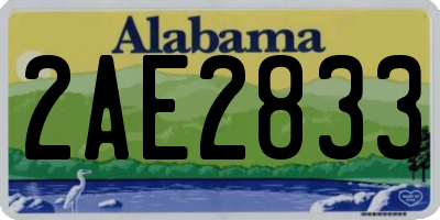 AL license plate 2AE2833