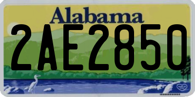 AL license plate 2AE2850