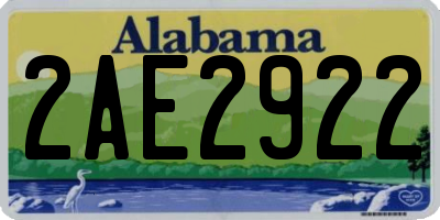 AL license plate 2AE2922