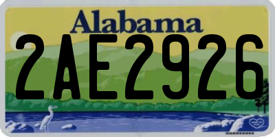 AL license plate 2AE2926