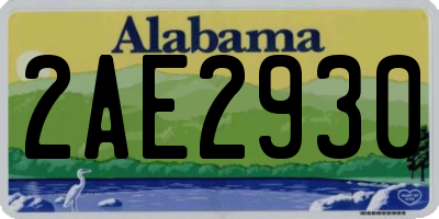 AL license plate 2AE2930