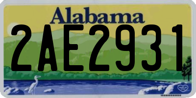 AL license plate 2AE2931