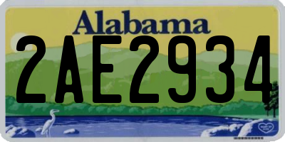 AL license plate 2AE2934