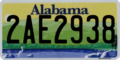 AL license plate 2AE2938